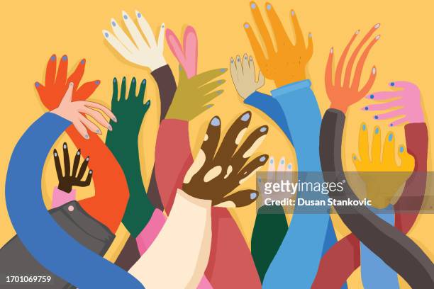 human rights day - art for social justice stock illustrations