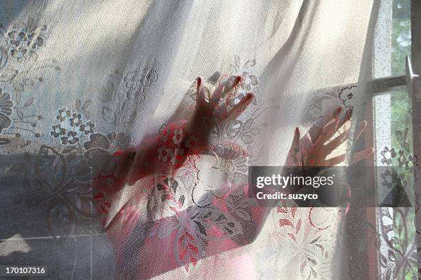 hands behind the curtain - all people stock pictures, royalty-free photos & images