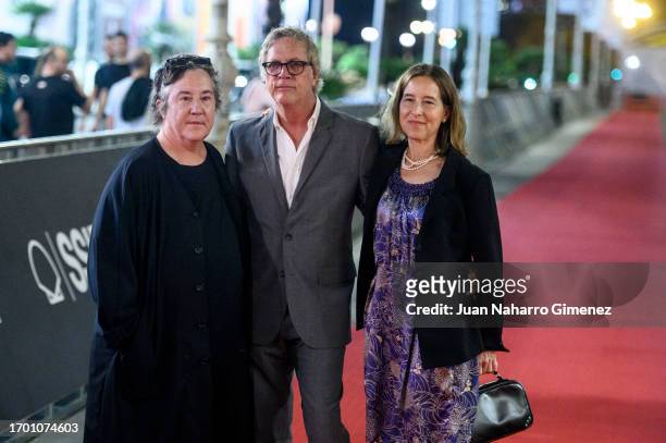 Director Todd Haynes , producers Christine Vachon and Pamela Koffler attend the "May December" premiere during the 71st San Sebastian International...