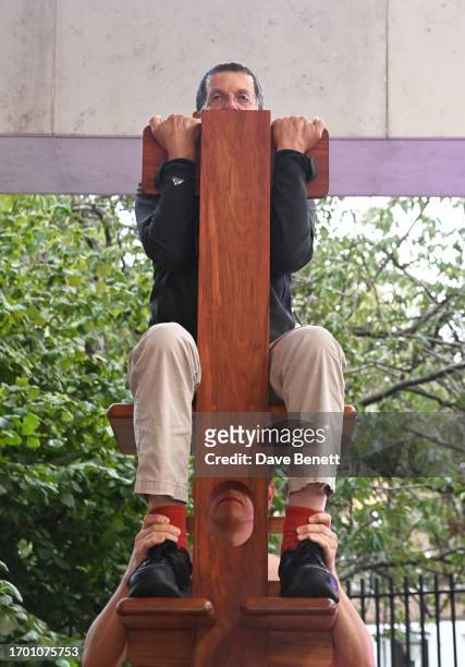 Sir Antony Gormley attend a special performance by Russia born Brazilian performance artist Fyodor Pavlov-Andreevich ahead of his upcoming solo show...