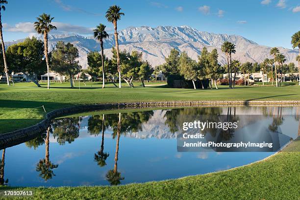 palm springs golf course - palm springs california stockfoto's en -beelden