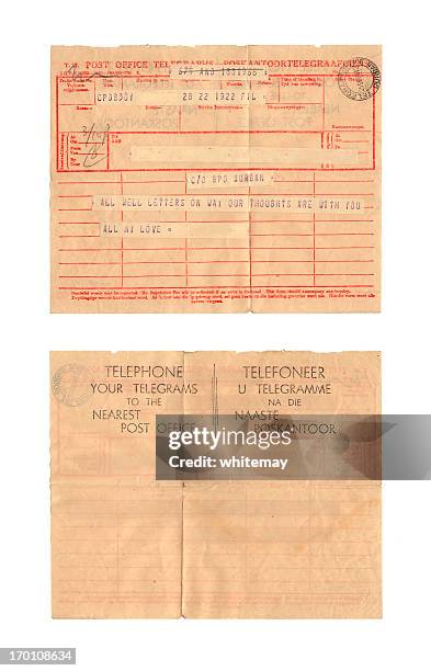 old telegram - 1942 stock pictures, royalty-free photos & images