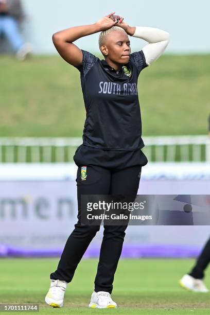 Masabata Klaas of South Africa during the ICC Women's Championship, 3rd ODI match between South Africa and New Zealand at Hollywoodbets Kingsmead...