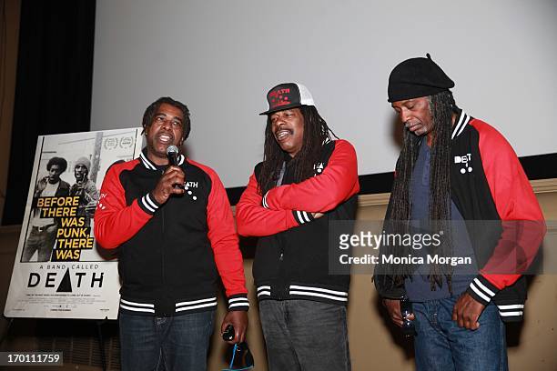 Bobby Hackney, Dannis Hackney and Bobbie Duncan attends the "A Band Called Death" Screening And Meet & Greet at Birmingham 8 Theatre on June 6, 2013...