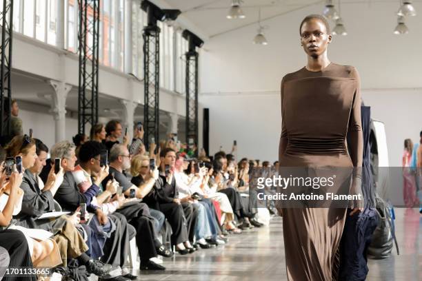 Models walk the runway during the Marie Adam-Leenaerdt Womenswear Spring/Summer 2024 show as part of Paris Fashion Week on September 25, 2023 in...