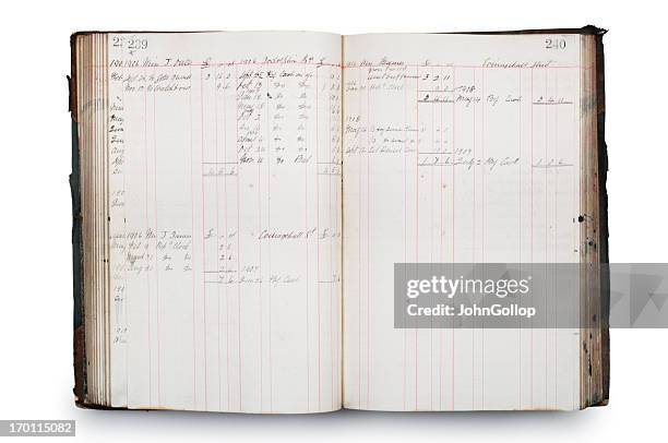 accounts ledger - old leather stock pictures, royalty-free photos & images