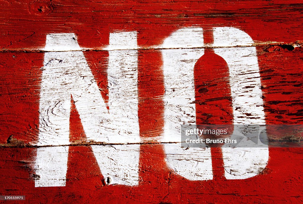 "NO" sign