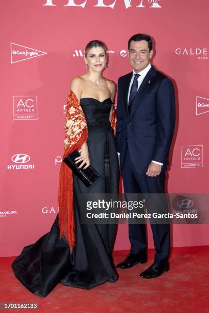 Manuela Villena and Juanma Moreno attend the 60th anniversary celebration of Telva magazine on September 25, 2023 in Malaga, Spain.