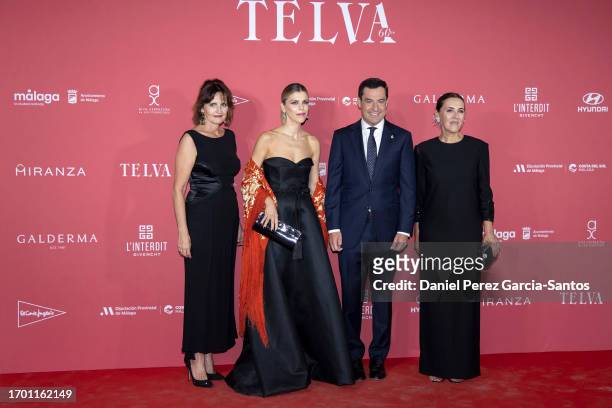 Laura Mugica, Manuela Villena, Juanma Moreno and Olga Ruiz attend the 60th anniversary celebration of Telva magazine on September 25, 2023 in Malaga,...