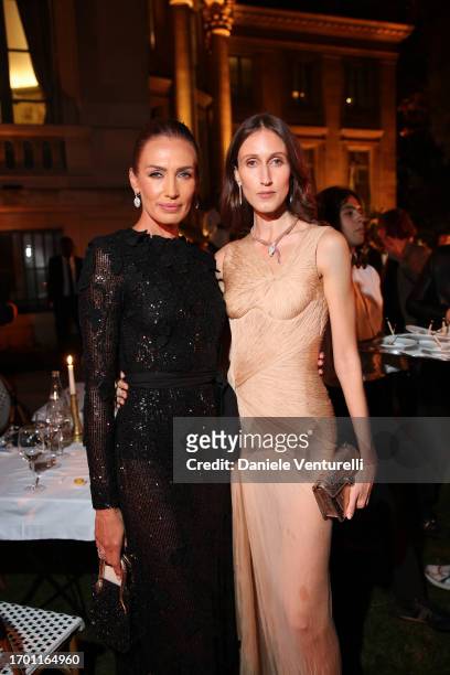 Nieves Alvarez and Anna Cleveland attend the Bulgari Serpenti Icon Event as part of Paris Fashion Week on September 25, 2023 in Paris, France.