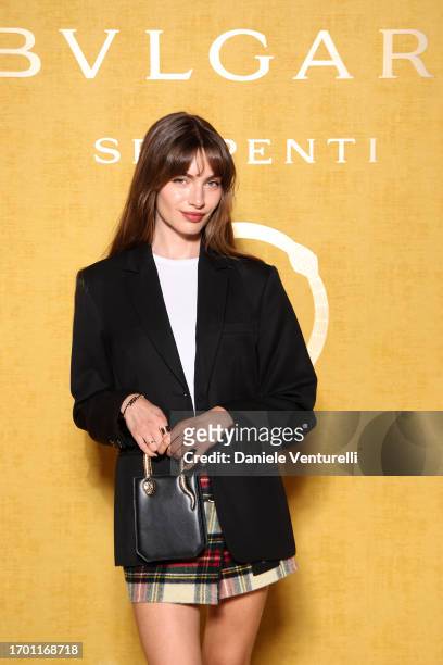 Mara Lafontan attends the Bulgari Serpenti Icon Event as part of Paris Fashion Week on September 25, 2023 in Paris, France.