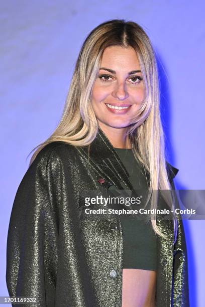 Actress Sveva Alviti attends the Pierre Cardin Womenswear Spring/Summer 2024 show as part of Paris Fashion Week on September 25, 2023 in Paris,...