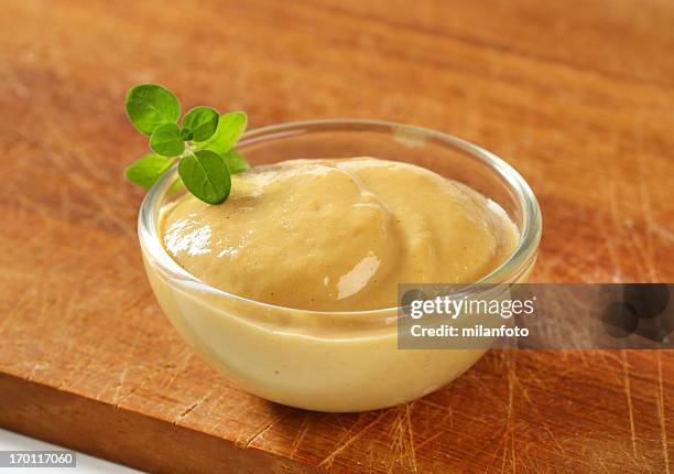 bowl of mustard - mustard stock pictures, royalty-free photos & images