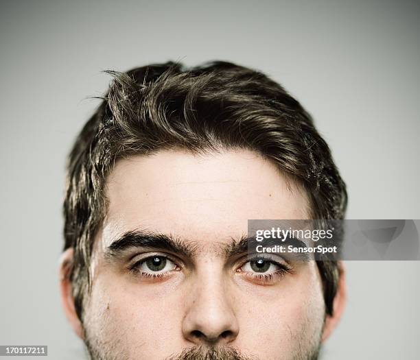 real young man - half beard stock pictures, royalty-free photos & images