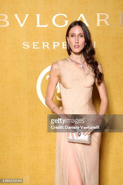Anna Cleveland attends the Bulgari Serpenti Icon Event as part of Paris Fashion Week on September 25, 2023 in Paris, France.