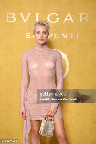 Wallis Day attends the Bulgari Serpenti Icon Event as part of Paris Fashion Week on September 25, 2023 in Paris, France.