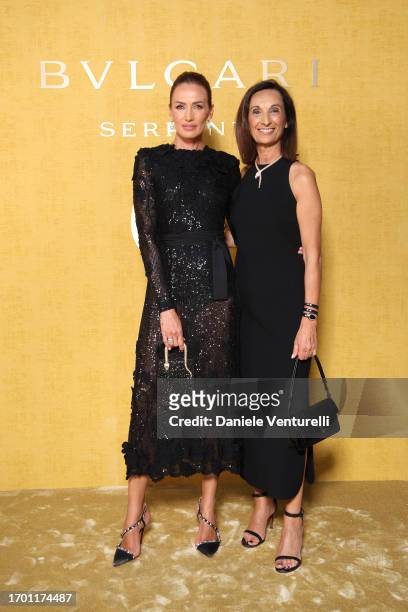 Nieves Alvarez and Mireia Lopez Montoya attend the Bulgari Serpenti Icon Event as part of Paris Fashion Week on September 25, 2023 in Paris, France.