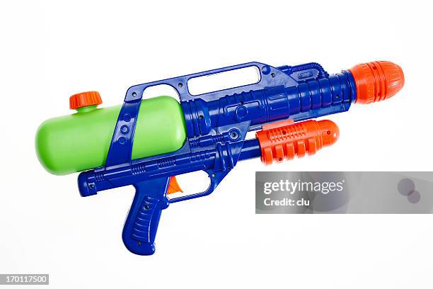 water gun on white - waterpistool stockfoto's en -beelden