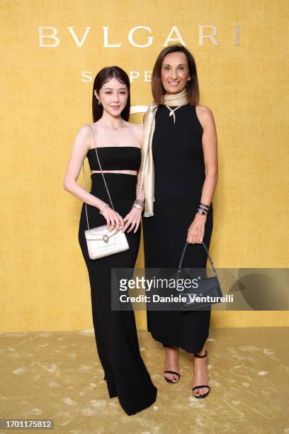 Shao Yu-Wei and Mireia Lopez Montoya attend the Bulgari Serpenti Icon Event as part of Paris Fashion Week on September 25, 2023 in Paris, France.