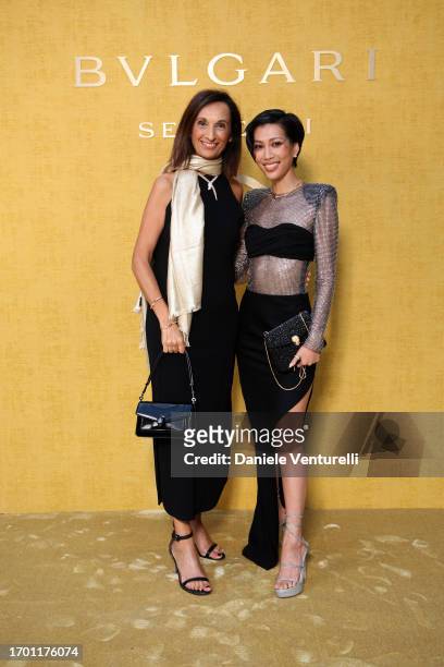Mireia Lopez Montoya and Molly Chiang attend the Bulgari Serpenti Icon Event as part of Paris Fashion Week on September 25, 2023 in Paris, France.