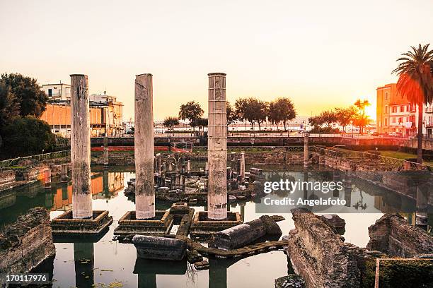 roman temple in pozzuoli, bay of naples, italy - pozzuoli stock pictures, royalty-free photos & images