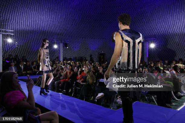 Models walk the runway during the Pierre Cardin Womenswear Spring/Summer 2024 show as part of Paris Fashion Week on September 25, 2023 in Paris,...