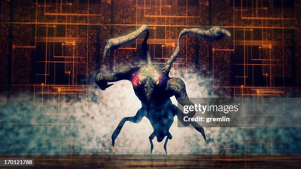 evil alien monster in attack - ugly spiders stock pictures, royalty-free photos & images