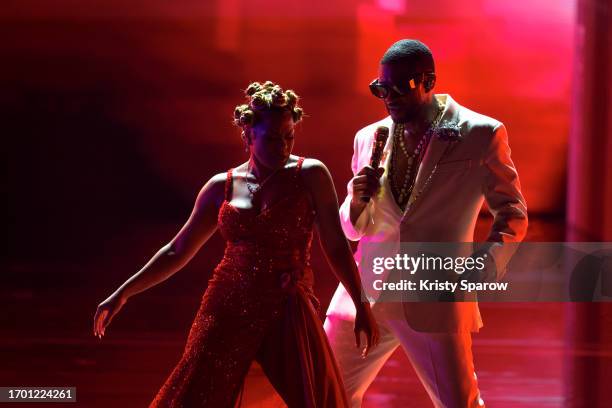 Usher performs onstage during his residency at La Seine Musicale on September 25, 2023 in Boulogne-Billancourt, France.