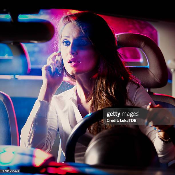 car in pursuit - police car lights stock pictures, royalty-free photos & images