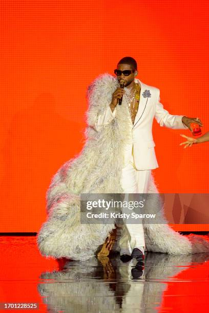 Usher performs onstage during his residency at La Seine Musicale on September 25, 2023 in Boulogne-Billancourt, France.