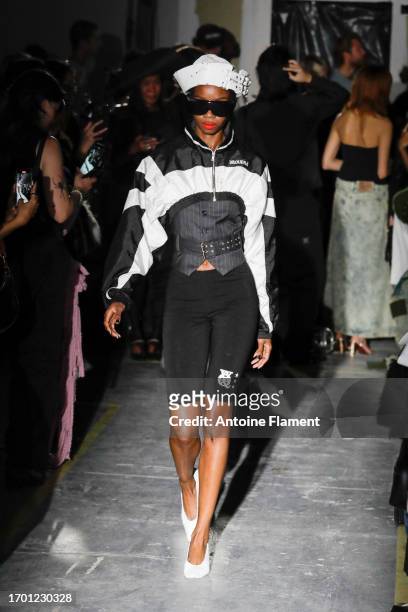 Model walks the runway during the Vaquera Womenswear Spring/Summer 2024 show as part of Paris Fashion Week on September 25, 2023 in Paris, France.