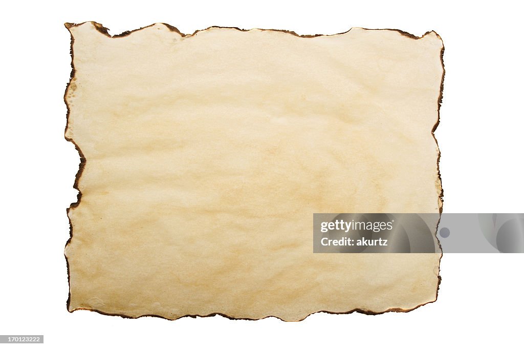 Antique Paper Burnt Edges Parchment Textured Background Blank
