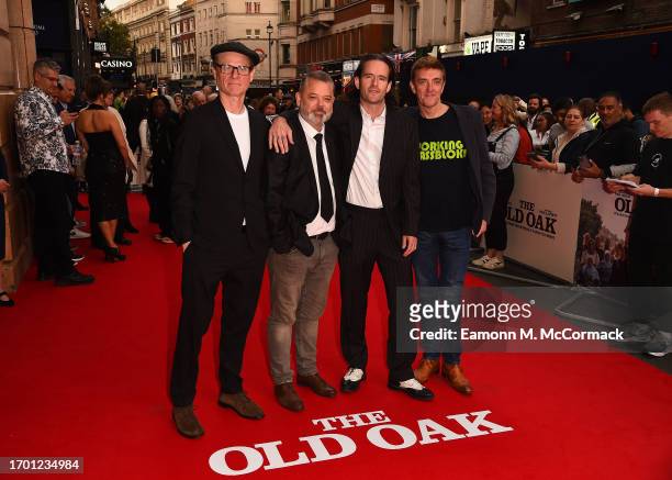 Trevor Fox, Colin Tait, Jordan Louis and Chris McGlade attends the "The Old Oak" Premiere at Vue West End on September 25, 2023 in London, England.