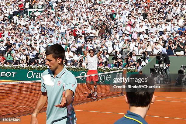 Rafael Nadal beat Novak Djokovic in the semifinal of Roland Garros Tennis French Open 2013 - Day 13 on June 7, 2013 in Paris, France.