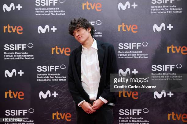 Actor Matthieu Galloux attend the "Un Silence " premiere during the 71st San Sebastian International Film Festival at the Kursaal Palace on September...