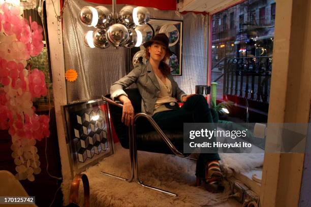 Portrait of a musician, Melissa Auf der Maur, in Lower East Side on Tuesday afternoon, September 28, 2004.