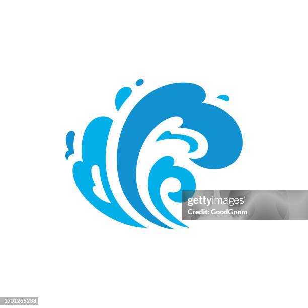 blue sea waves. - curling stock illustrations