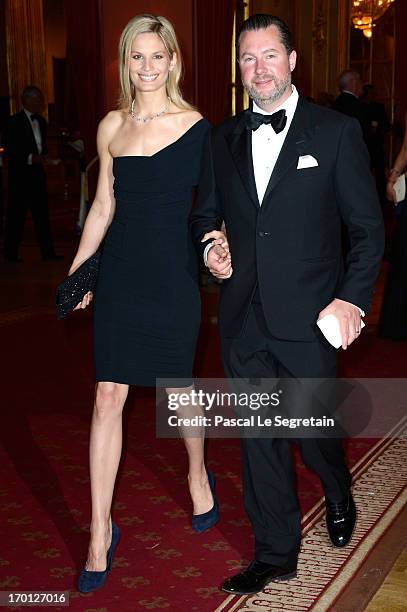 Vicky Andren and Gustaf Magnuson attend a private dinner on the eve of the wedding of Princess Madeleine and Christopher O'Neill hosted by King Carl...