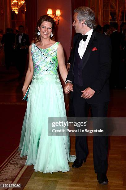 Princess Martha Louise of Norway and Ari Mikael Behn attend a private dinner on the eve of the wedding of Princess Madeleine and Christopher O'Neill...