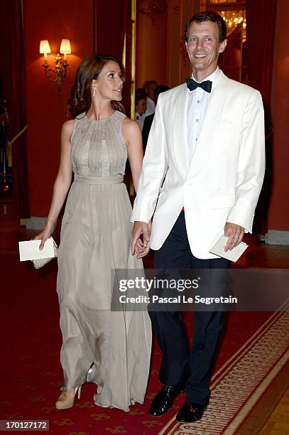 Princess Marie of Denmark and Prince Joachim of Denmark attend a private dinner on the eve of the wedding of Princess Madeleine and Christopher...