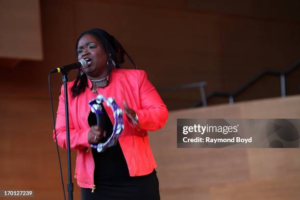 Singer Shemekia Copeland, performs at the Jay Pritzker Pavilion during the 30th Annual Chicago Blues Festival in Chicago, Illinois on JUNE 06, 2013.