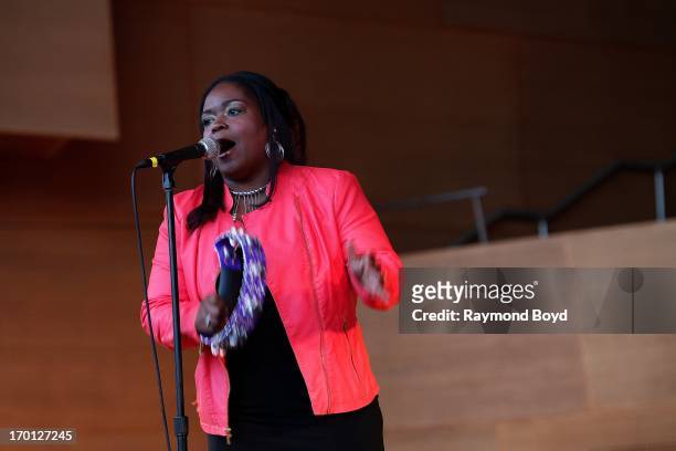 Singer Shemekia Copeland, performs at the Jay Pritzker Pavilion during the 30th Annual Chicago Blues Festival in Chicago, Illinois on JUNE 06, 2013.
