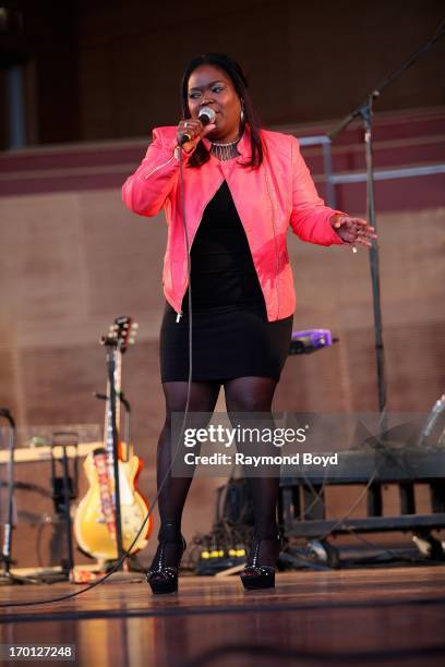 Singer Shemekia Copeland, performs at the Jay Pritzker Pavilion during the 30th Annual Chicago Blues Festival in Chicago, Illinois on JUNE 06, 2013.