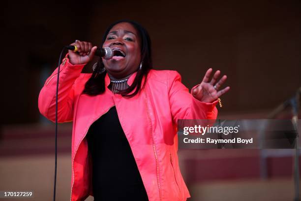 Singer Shemekia Copeland, performs at the Jay Pritzker Pavilion during the 30th Annual Chicago Blues Festival in Chicago, Illinois on JUNE 06, 2013.