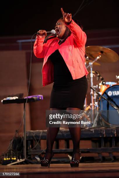 Singer Shemekia Copeland, performs at the Jay Pritzker Pavilion during the 30th Annual Chicago Blues Festival in Chicago, Illinois on JUNE 06, 2013.