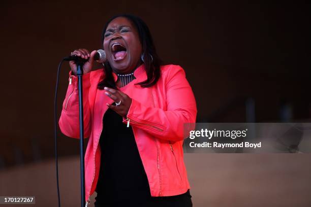 Singer Shemekia Copeland, performs at the Jay Pritzker Pavilion during the 30th Annual Chicago Blues Festival in Chicago, Illinois on JUNE 06, 2013.