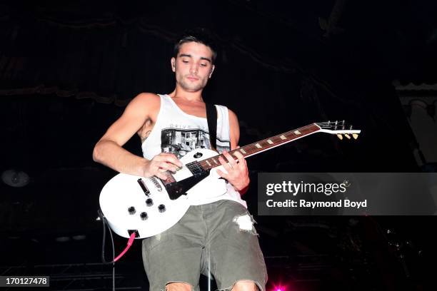 Singer Tom Parker of The Wanted, performs at the Aragon Ballroom in Chicago, Illinois on JUNE 03, 2013.