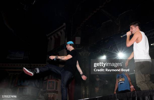 Singers Jay McGuiness, Max George and Tom Parker of The Wanted, performs at the Aragon Ballroom in Chicago, Illinois on JUNE 03, 2013.