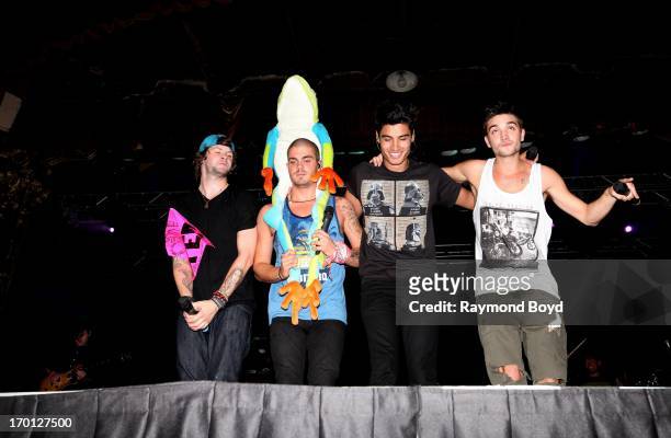 Singers Jay McGuiness, Max George, Siva Kaneswaran and Tom Parker of The Wanted, bids goodbye to their fans after performing at the Aragon Ballroom...