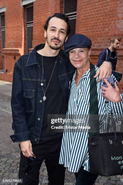 Barbara Engel and her stepson Marvin Eckerle-Herzsprung attend the "Das fliegende Klassenzimmer" premiere at Kino in der Kulturbrauerei on October 1,...